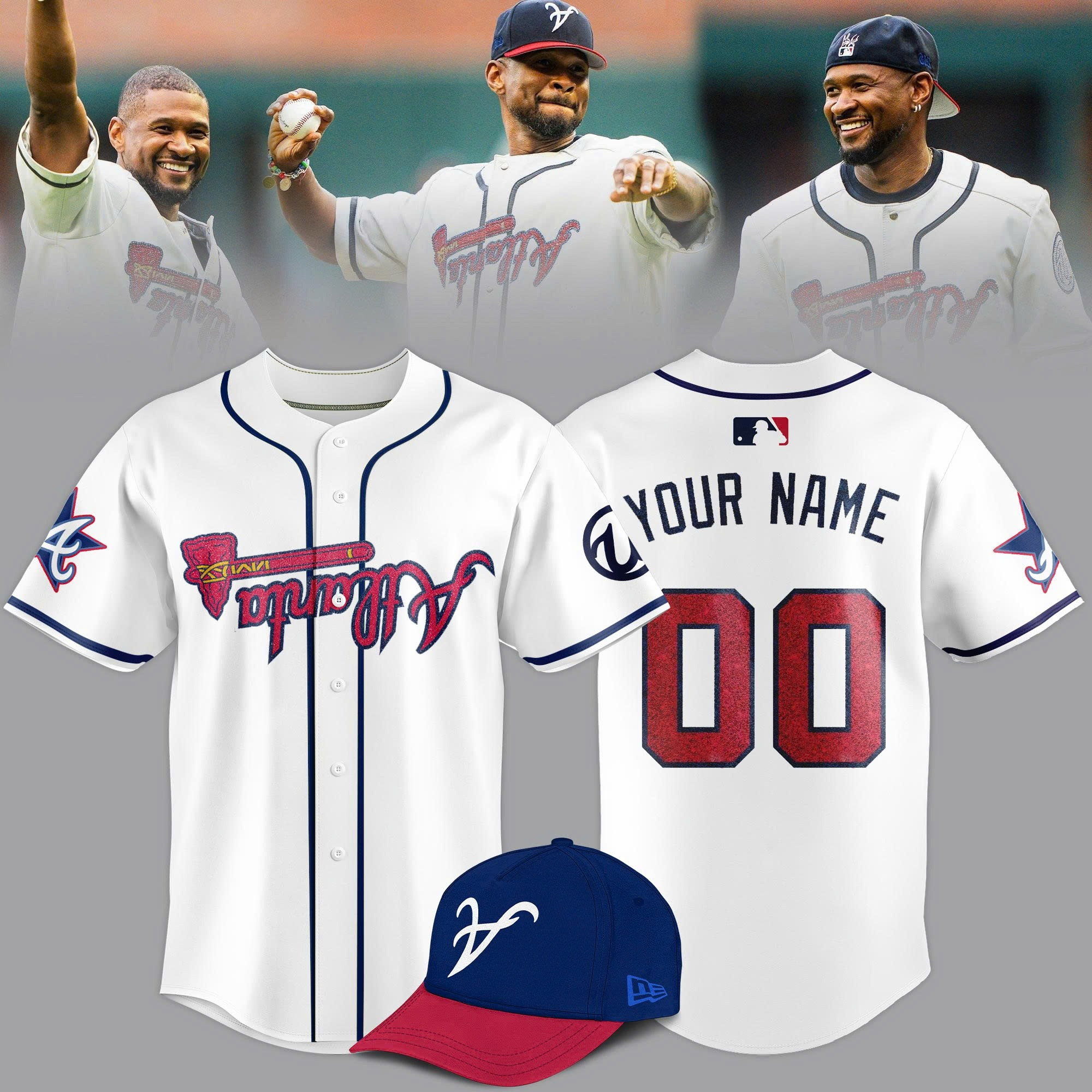 Custom Atlanta Braves Usher MLB All-Star Game Jersey 2025 Baseball Fan Gifts For Him Her