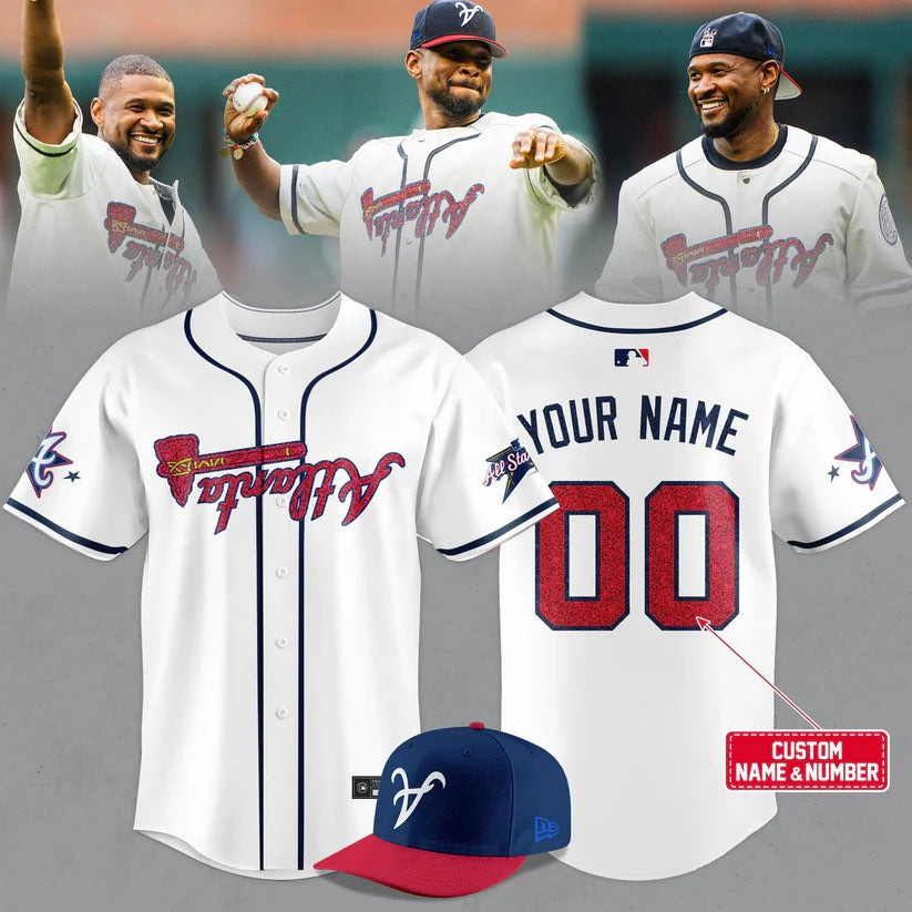 Custom Atlanta Braves Usher MLB All-Star Game Jersey 2025 Baseball Unique Braves Gifts
