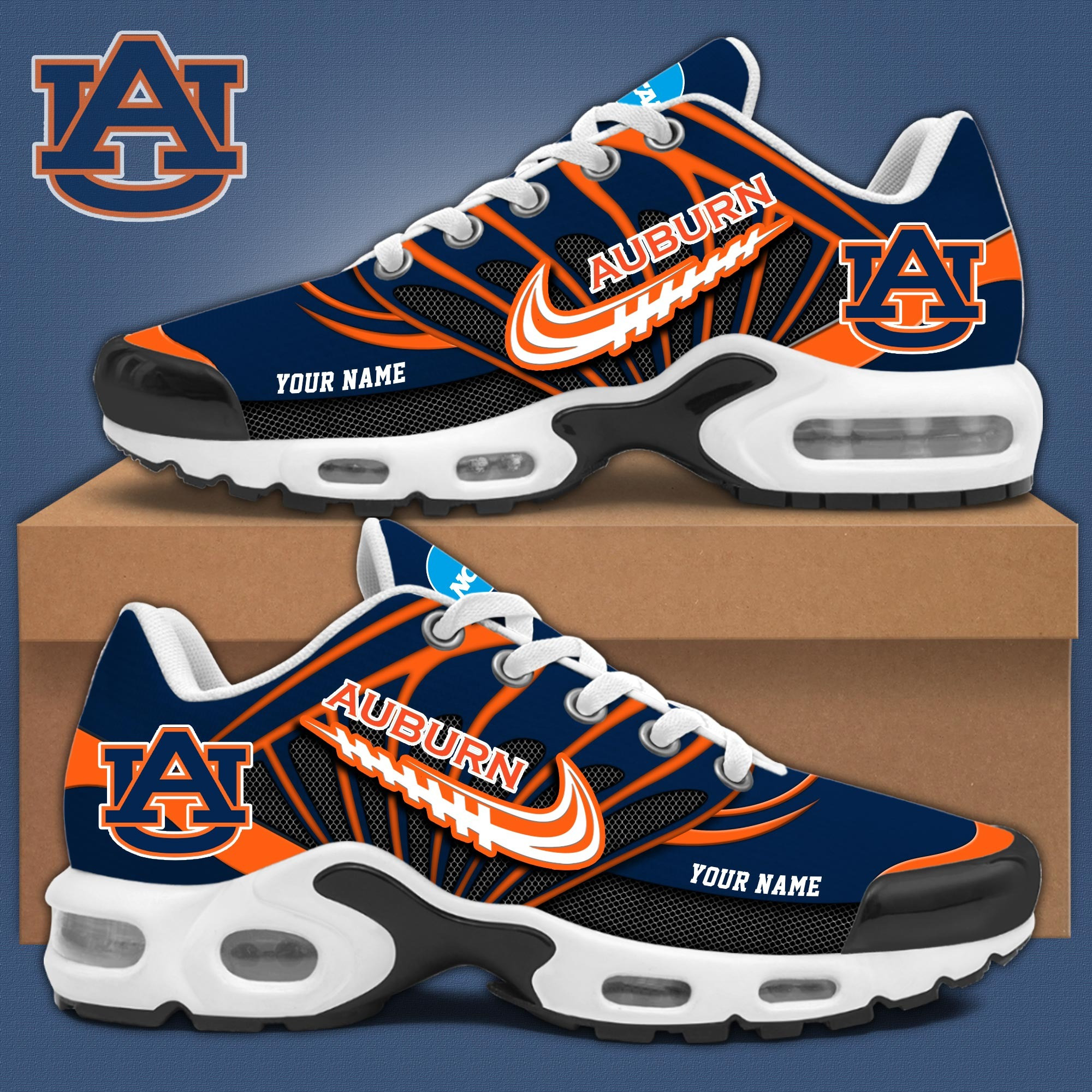 Custom Auburn Tigers Air Max Plus Sneakers Merchandise Sport Shoes Gifts For Fans For Him