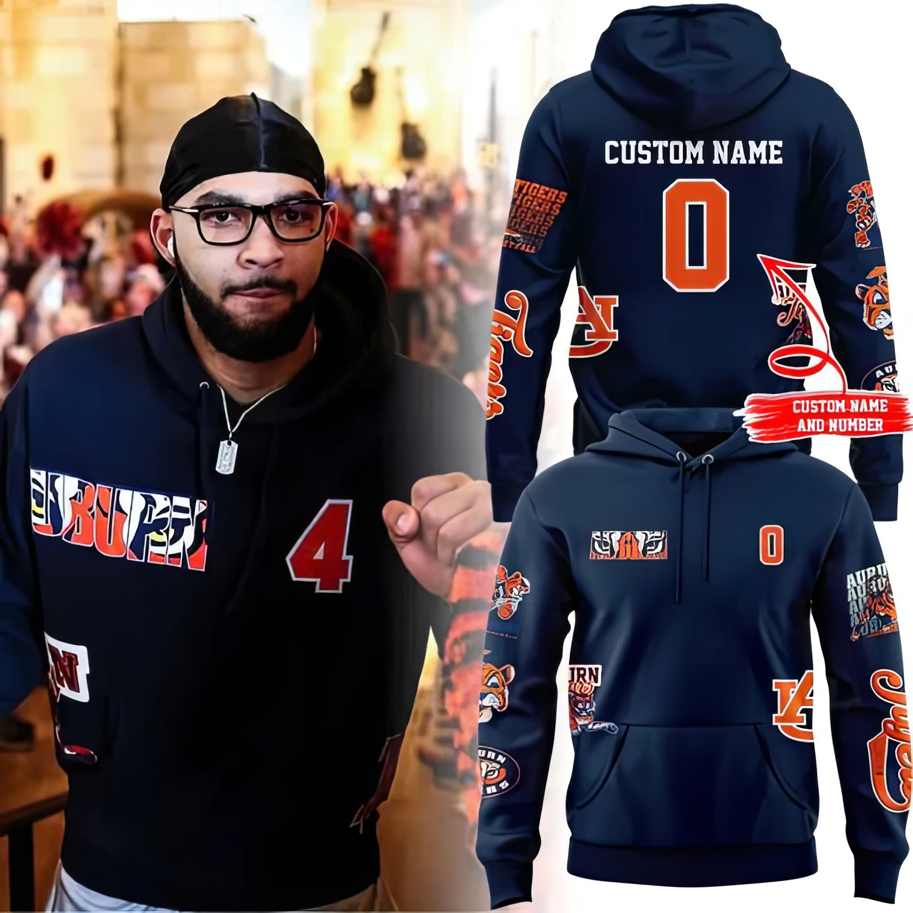 Custom Auburn Tigers Basketball Johni Broome's Hoodie Auburn Fan Merch Gifts For Men