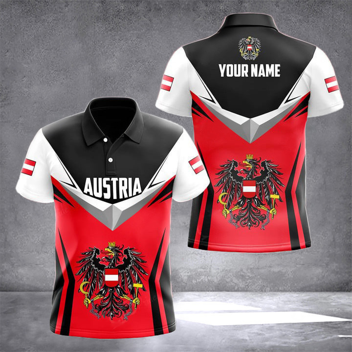Custom Austria Coat Of Arms Polo Shirt Austrian Clothing Gifts For Austria Lovers