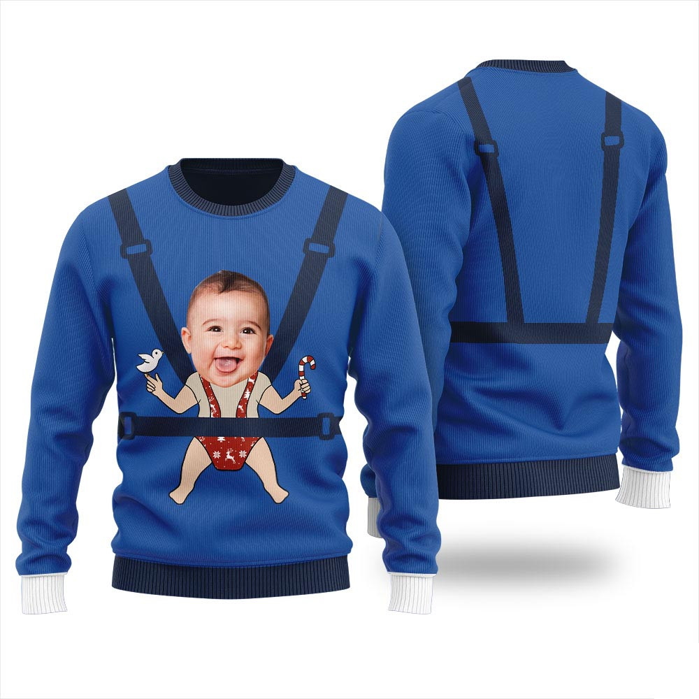 Custom Baby Faces Ugly Christmas Sweater For Men