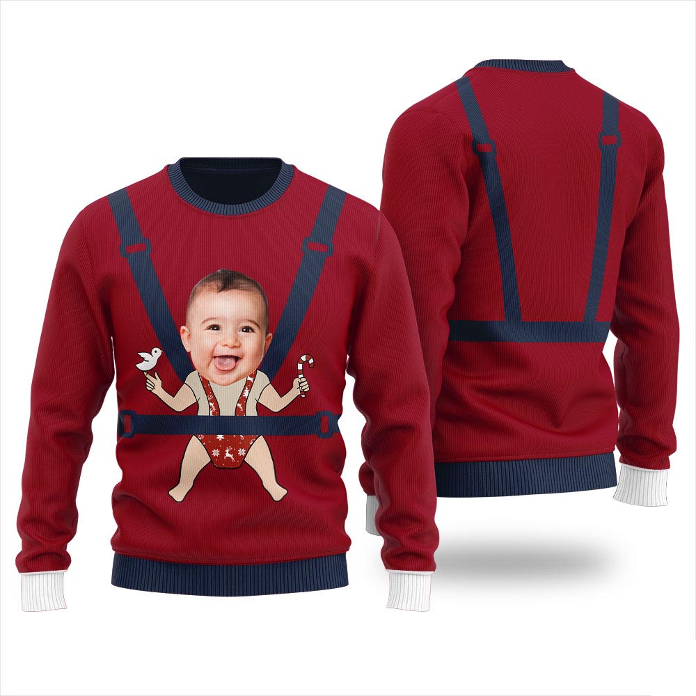Custom Baby Faces Ugly Christmas Sweater Womens Funny Holiday Sweater