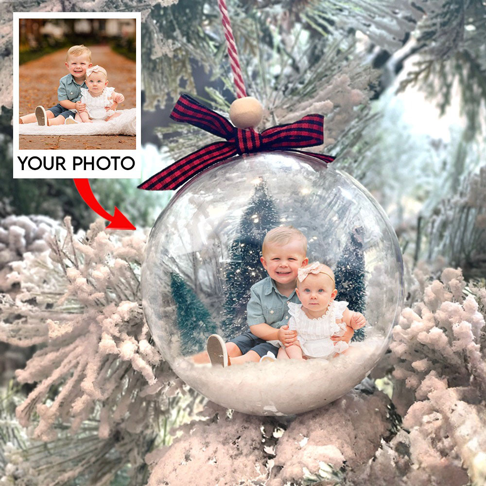 Custom Baby Photo Snowball Ornament Babys First Christmas Ornament Family Gifts
