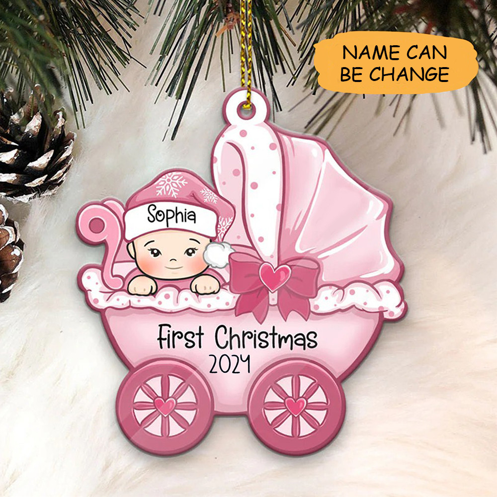 Custom Baby's First Christmas Ornament Shape 1st Xmas Tree Decor