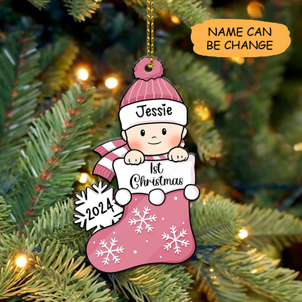 Custom Baby's First Christmas Ornament Shape Christmas Decor For Baby