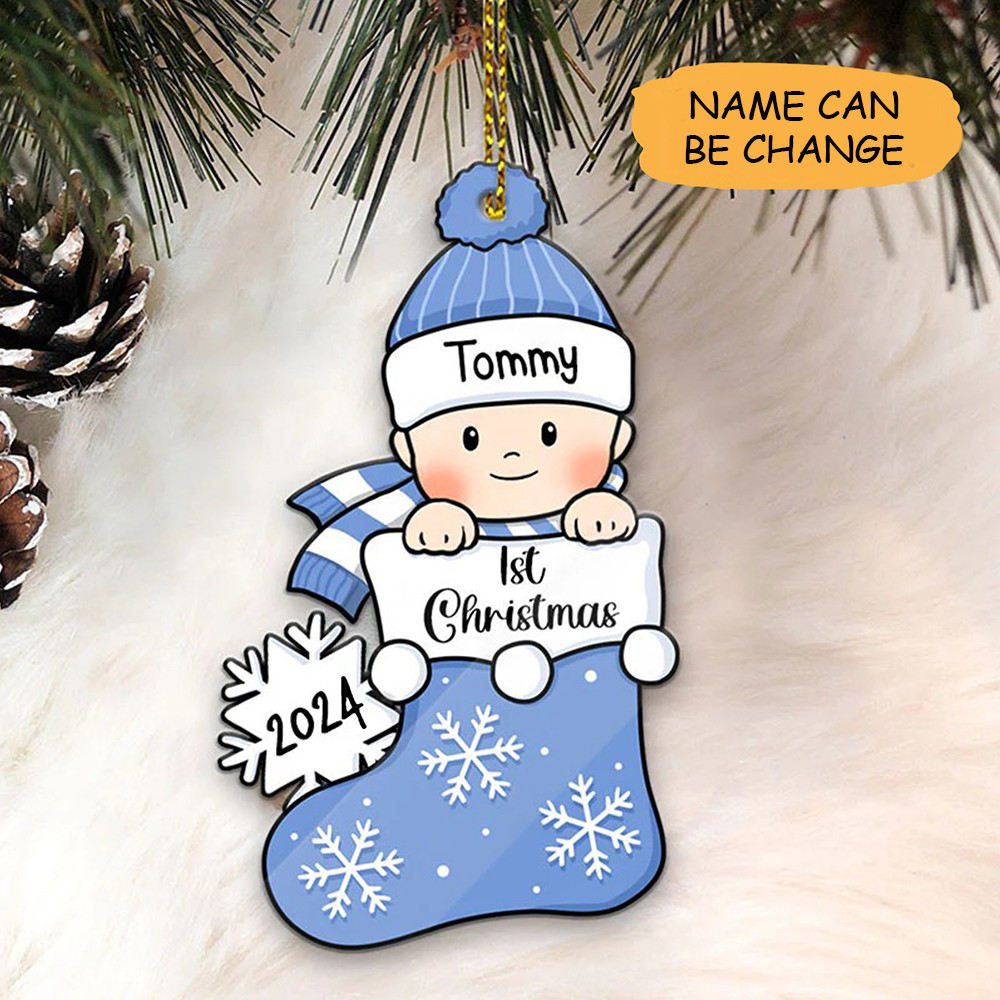 Custom Baby's First Xmas Ornament Shape 1st Xmas Tree Decor