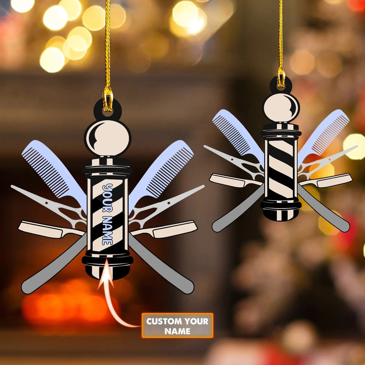 Custom Barber Ornament 2024 Hanging Christmas Ornaments Personalized Barber Gifts