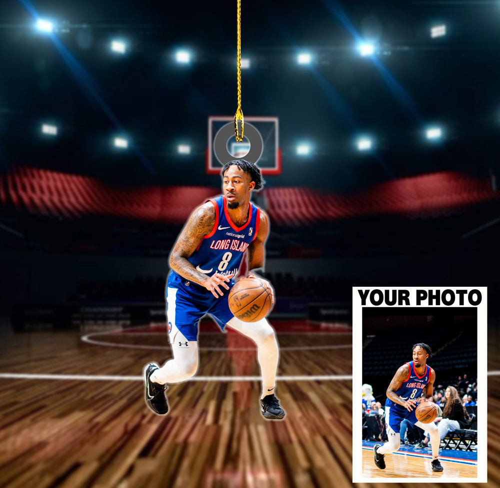 Custom Basketball Photo Ornament Custom Sport Photo Ornament Christmas Ornament Decor Custom Shape Ornament