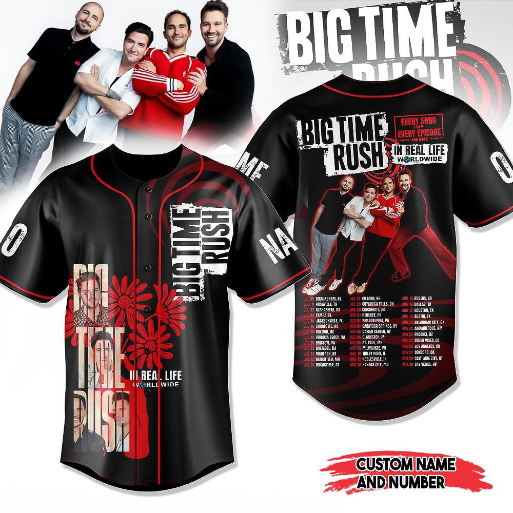 Custom Big Time Rush In Real Life Worldwide Tour Limited Edition Baseball Jersey Fans Gifts