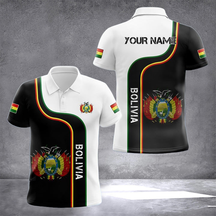 Custom Bolivia Coat Of Arms Polo Shirt Patriotic Bolivian Clothing Gifts For Bolivian