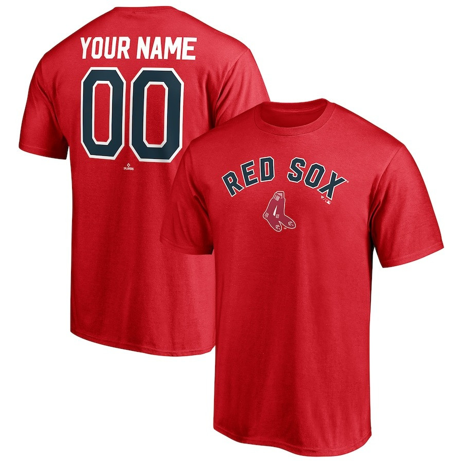Custom Boston Red Sox T-Shirt Cooperstown Winning Streak Personalized Name And Number
