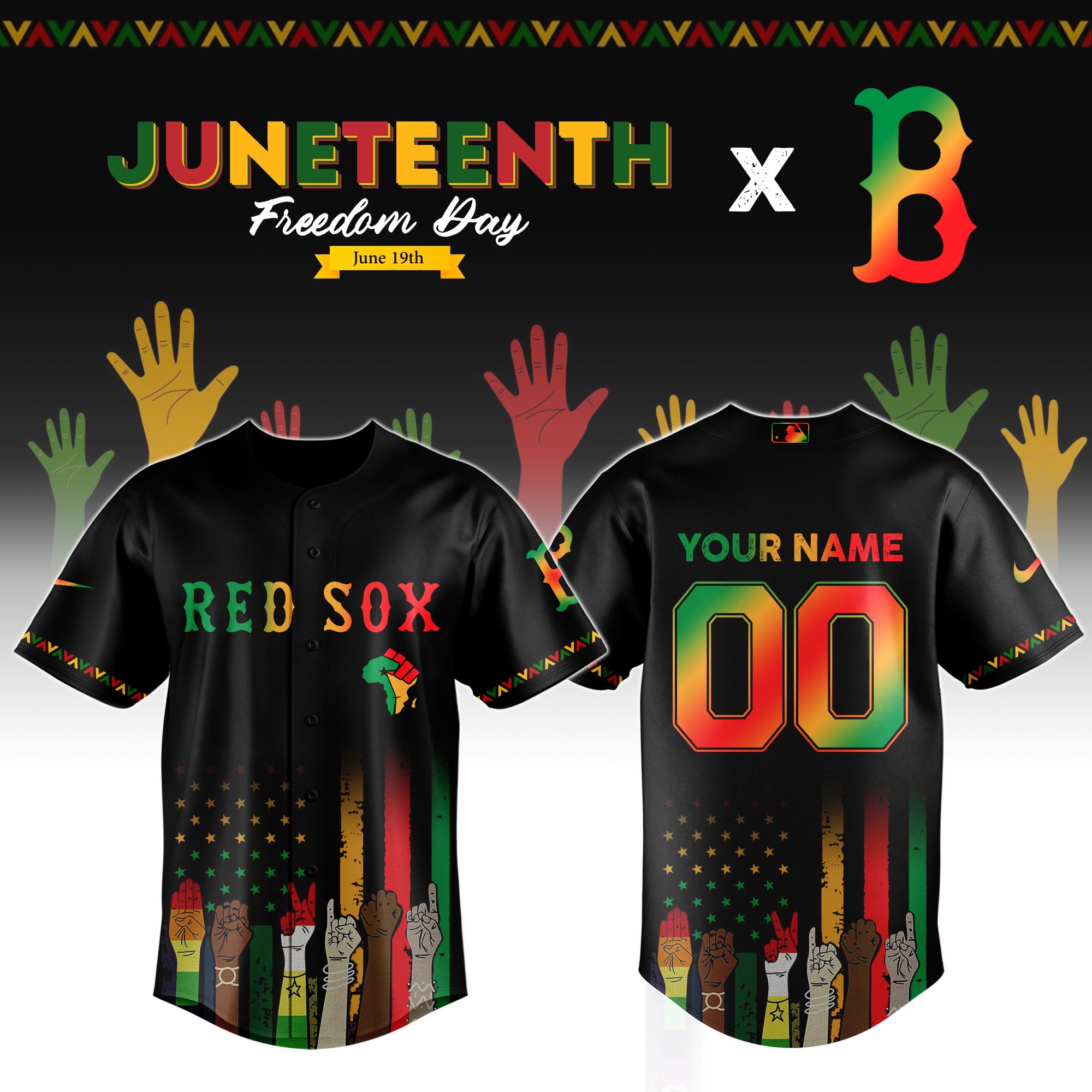Custom Boston Red Sox x Juneteenth Jersey 2025 Baseball Coach Gift Ideas