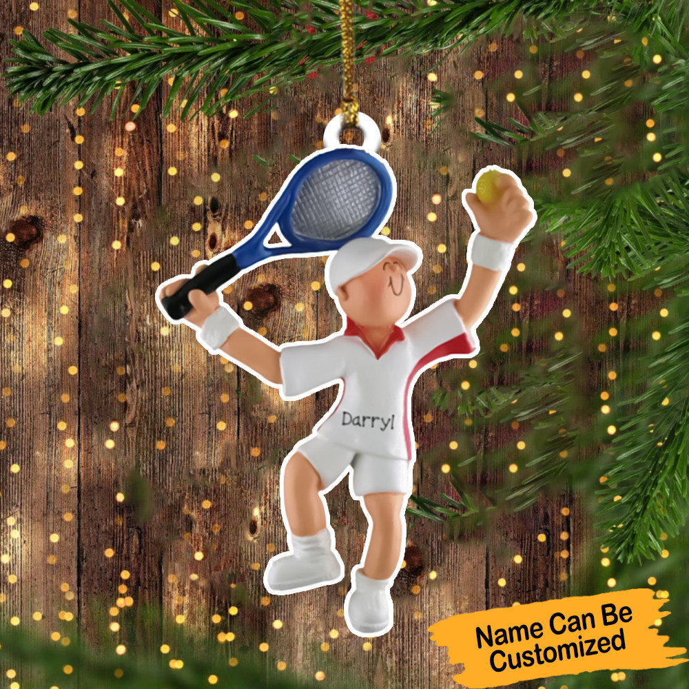 Custom Boy Tennis Christmas Ornament Xmas Tree Decoration Ideas Gifts For Tennis Players Male