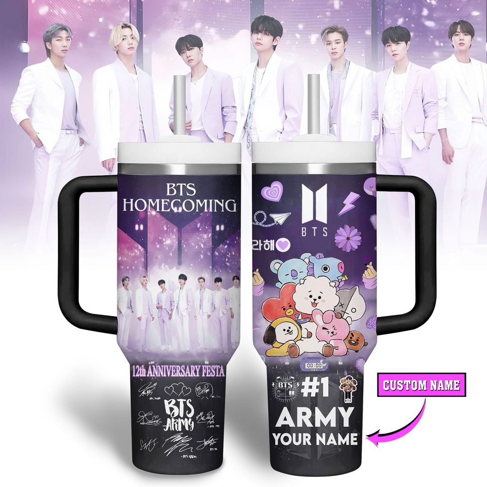 Custom BTS Home Coming 12th Anniversay Festa BTS Army Tumbler Presents For Music Lovers