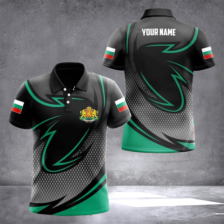 Custom Bulgaria Coat Of Arms Neon Style Polo Shirt Bulgarian Clothing Gifts For Bulgarian