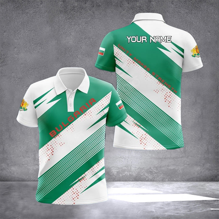 Custom Bulgaria Flag Polo Shirt Bulgaria Coat Of Arms Patriotic Clothing Gifts For Bulgarians