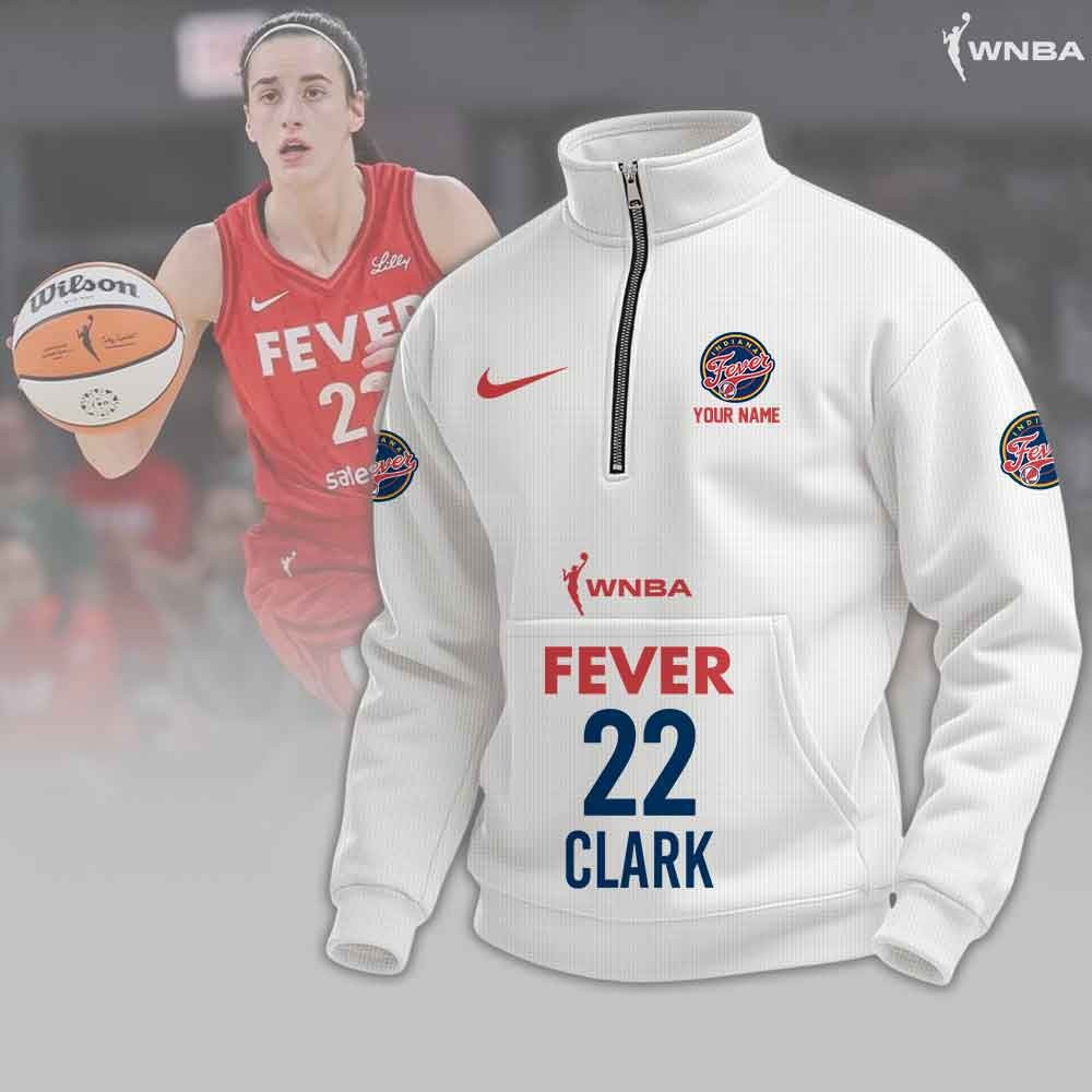 Custom Caitlin Clark 22 Indiana Fever Quarter Zip Sweatshirt Merch Gifts For Men Women