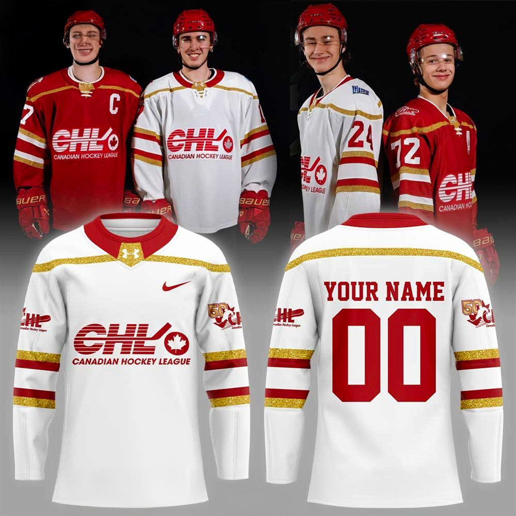 Custom Canadian Hockey League 50th Celebration White Hockey Jersey CHL Merch Gifts For Fans