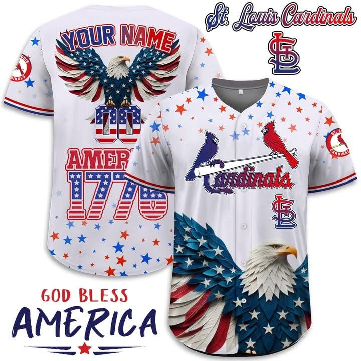 Custom Cardinals Independence Day Jersey Baseball Team Gift Ideas