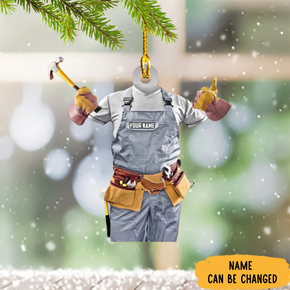Custom Carpenter Ornament Carpenter Christmas Ornaments Christmas Tree Hanging Decor
