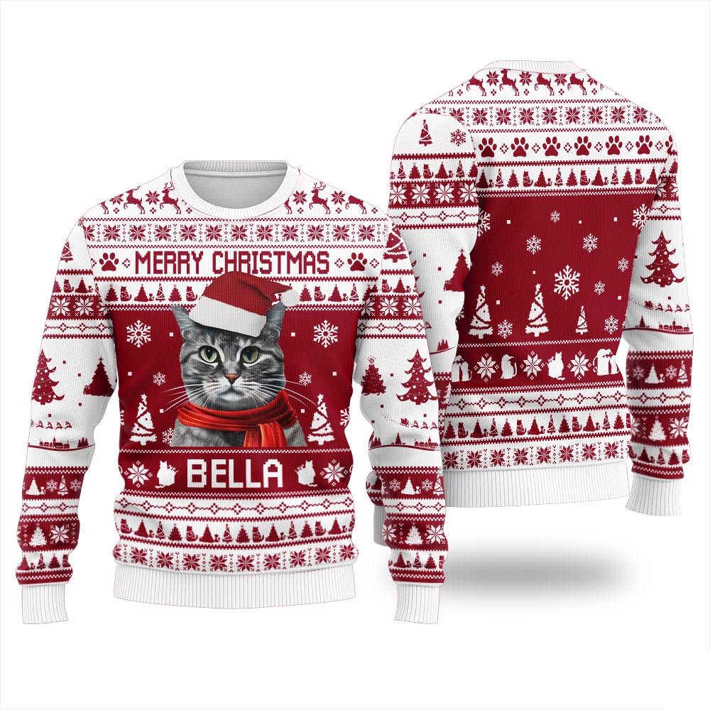 Custom Cat Christmas Sweater For Women Best Christmas Sweaters