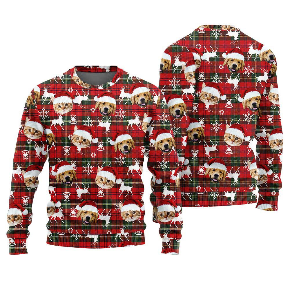Custom Cat Dog Face Ugly Christmas Sweater For Pet Lovers Christmas Gifts For Her