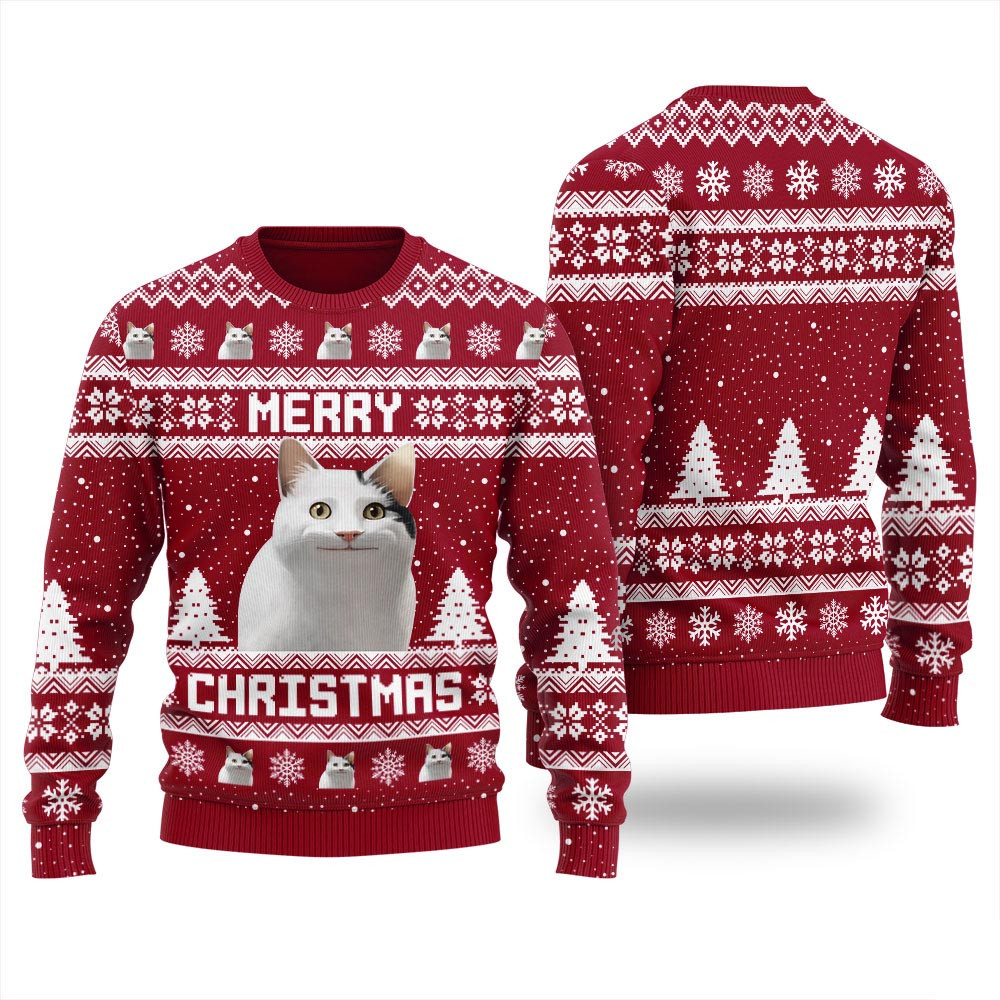 Custom Cat Meme Ugly Christmas Sweater Funny Christmas Sweaters For Women