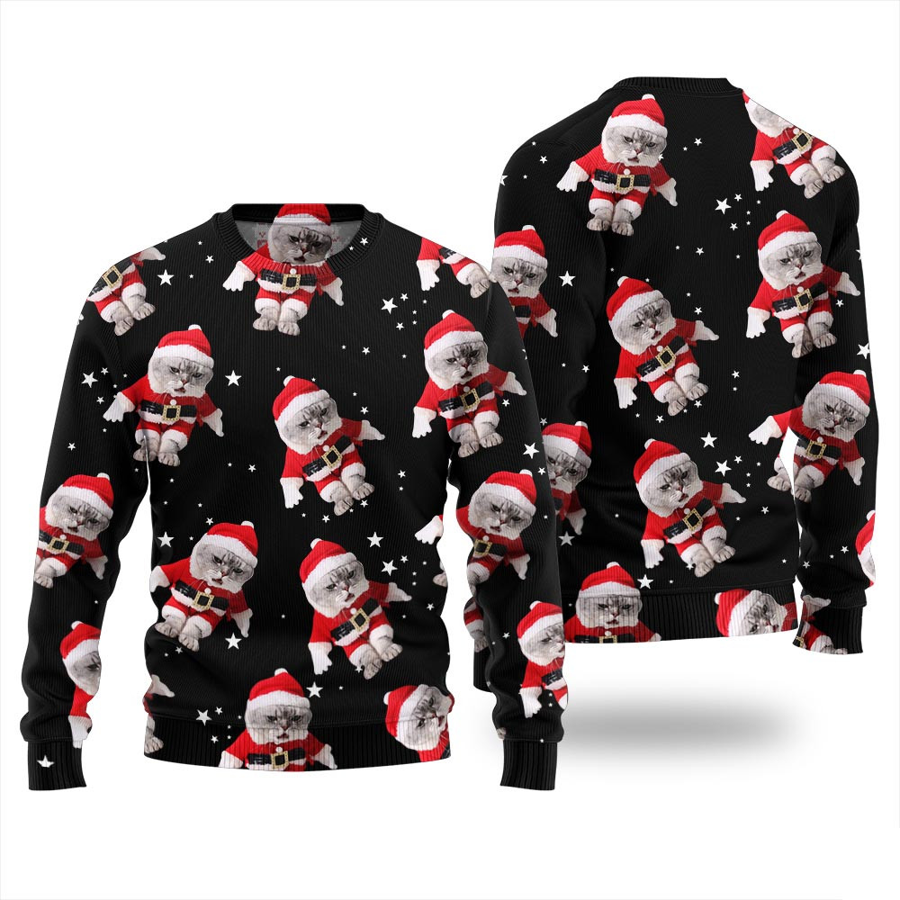 Custom Cats Ugly Christmas Sweater For Men