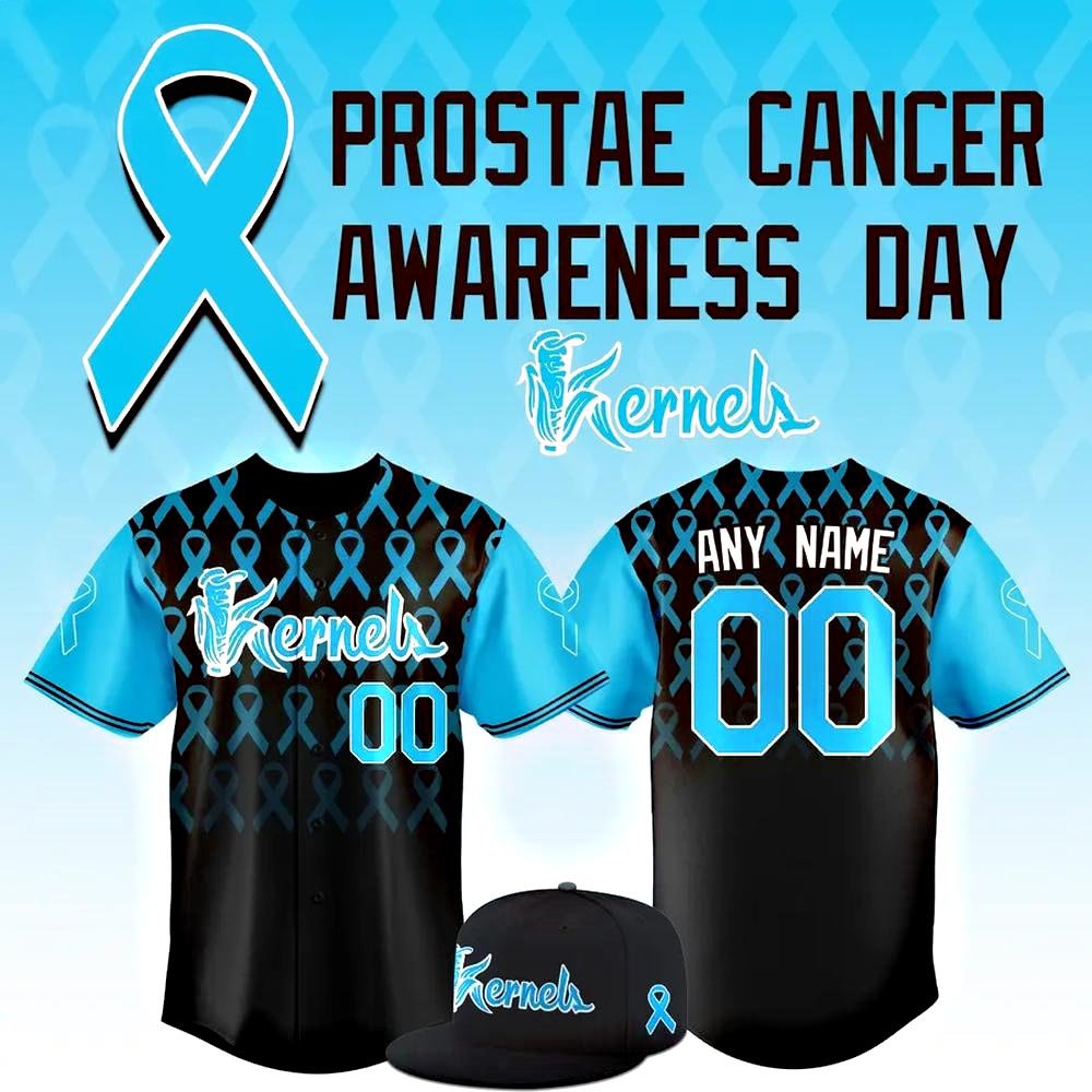 Custom Cedar Rapids Kernels Prostate Cancer Baseball Jersey Husband Gifts