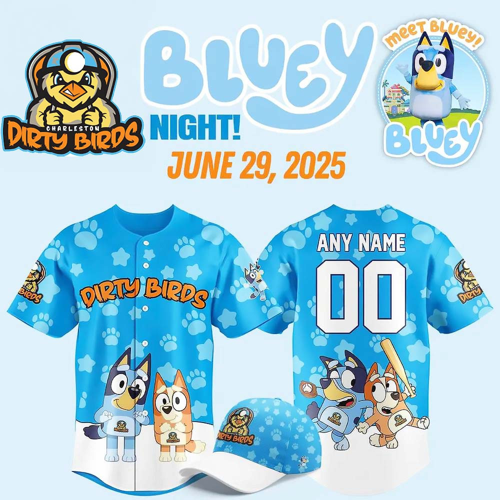 Custom Charleston Dirty Birds Bluey Night Limited Edition Baseball Jersey Best Gifts For Husband