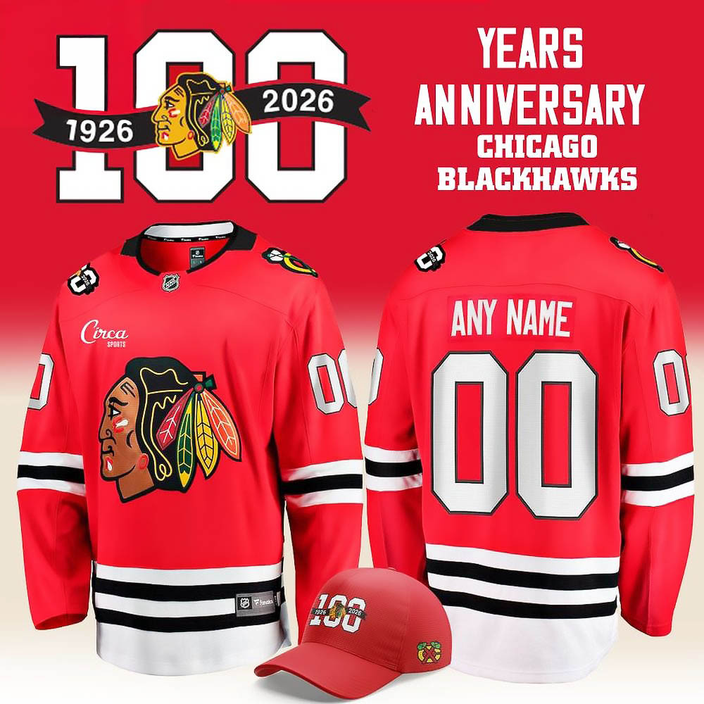 Custom Chicago Blackhawks 100 Years Anniversary Limited Edition Hockey Jersey Gift For Fans