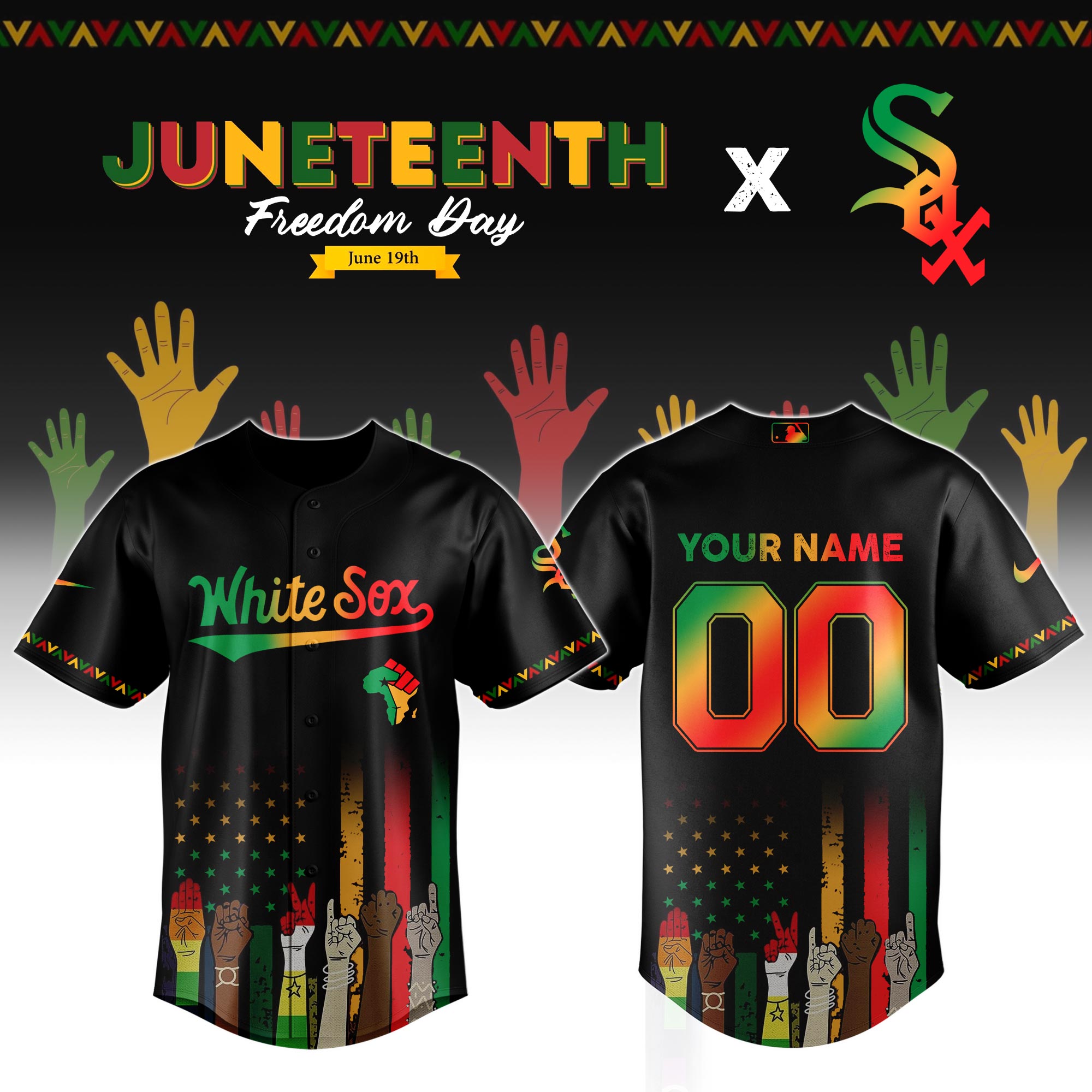 Custom Chicago White Sox x Juneteenth Jersey 2025 Unique Baseball Gifts