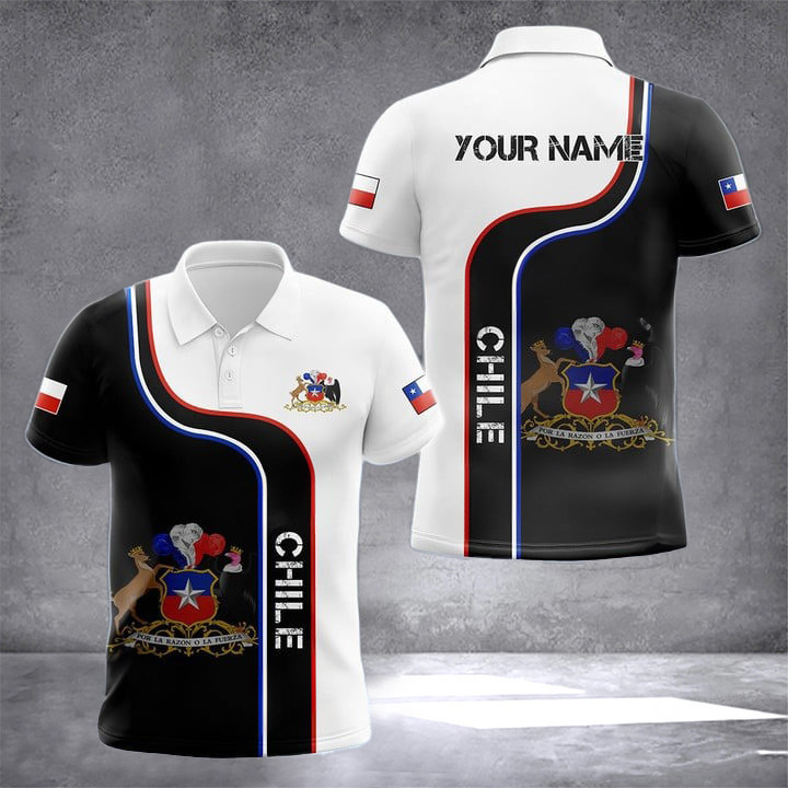 Custom Chile Coat Of Arms Polo Shirt Men Chilean Clothing Gifts For Chilean