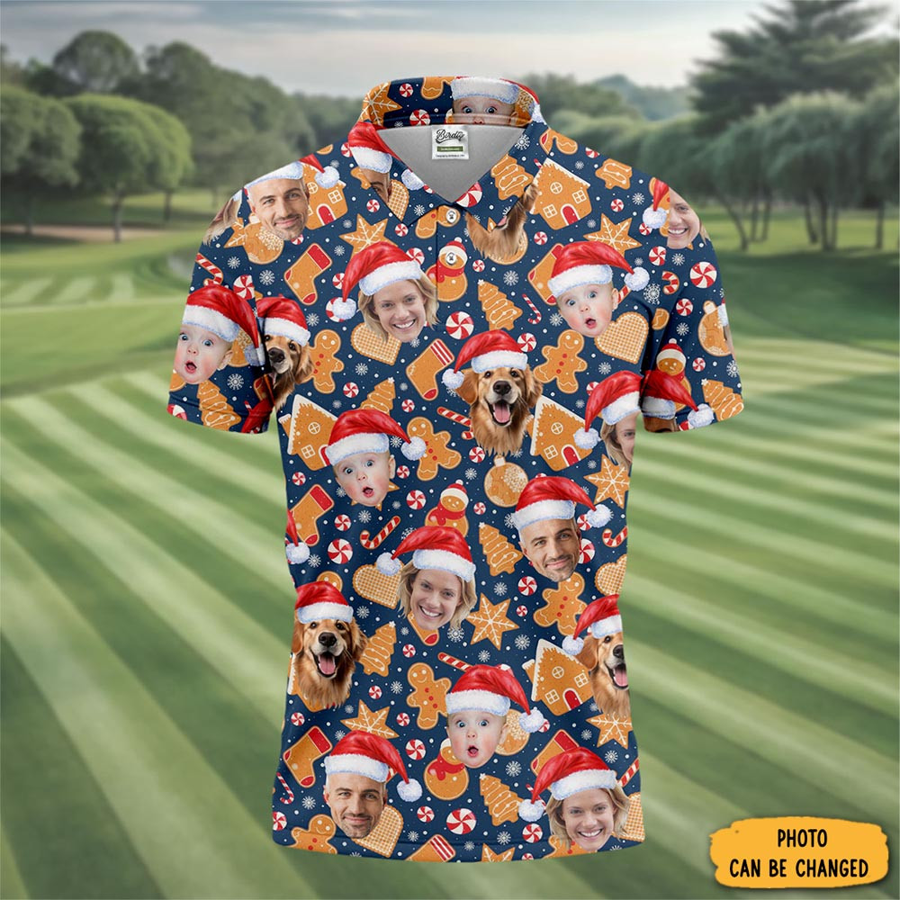 Custom Christmas Gingerbread Sweets Polo Shirt Golf Shirt Xmas Gifts For Enthusiasts