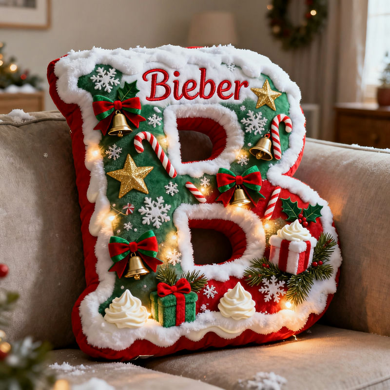Custom Christmas Initial Name Pillow 3D Letter Pillow Print Christmas Gifts For My Girlfriend