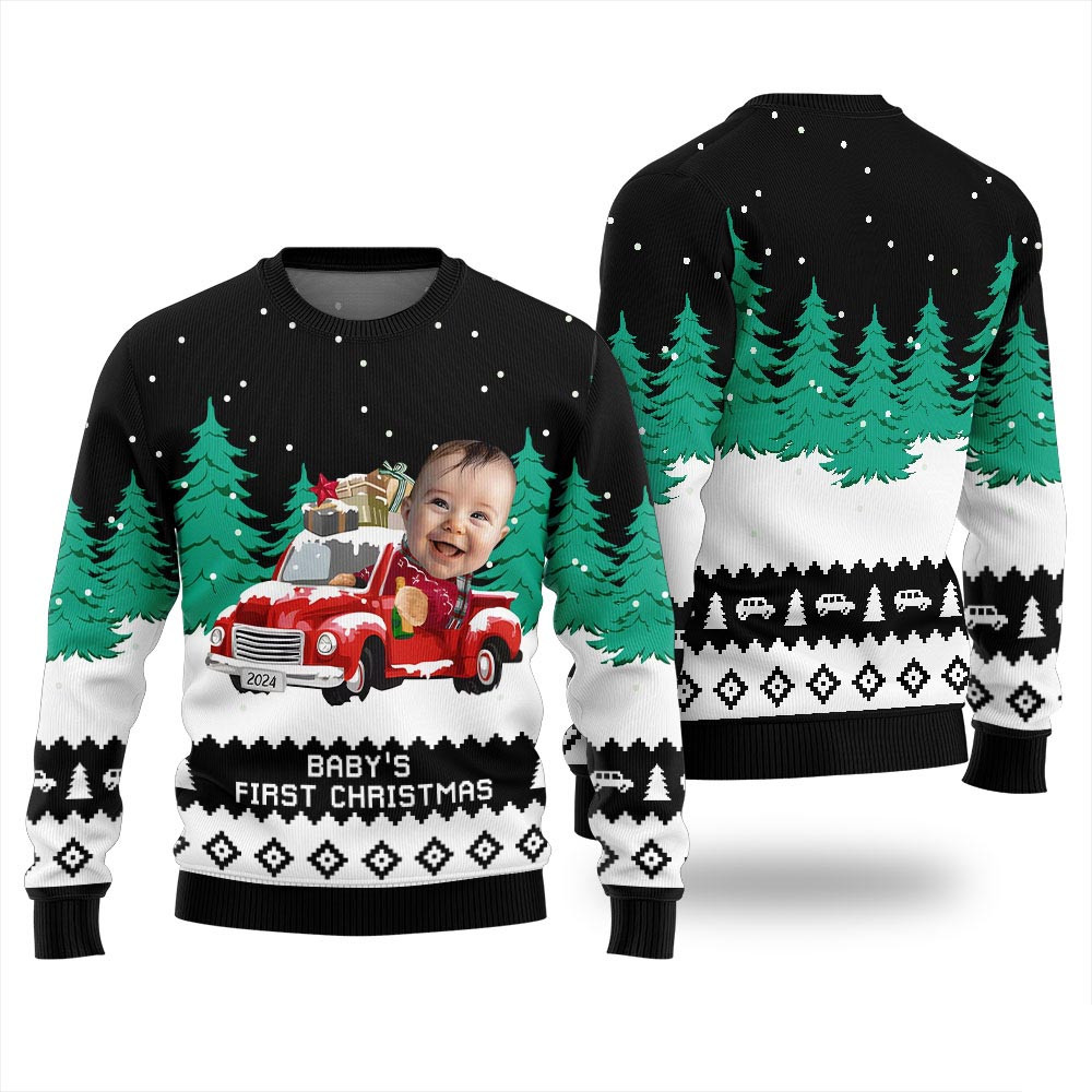 Custom Christmas Sweater With Baby Face Holiday Sweaters For Men