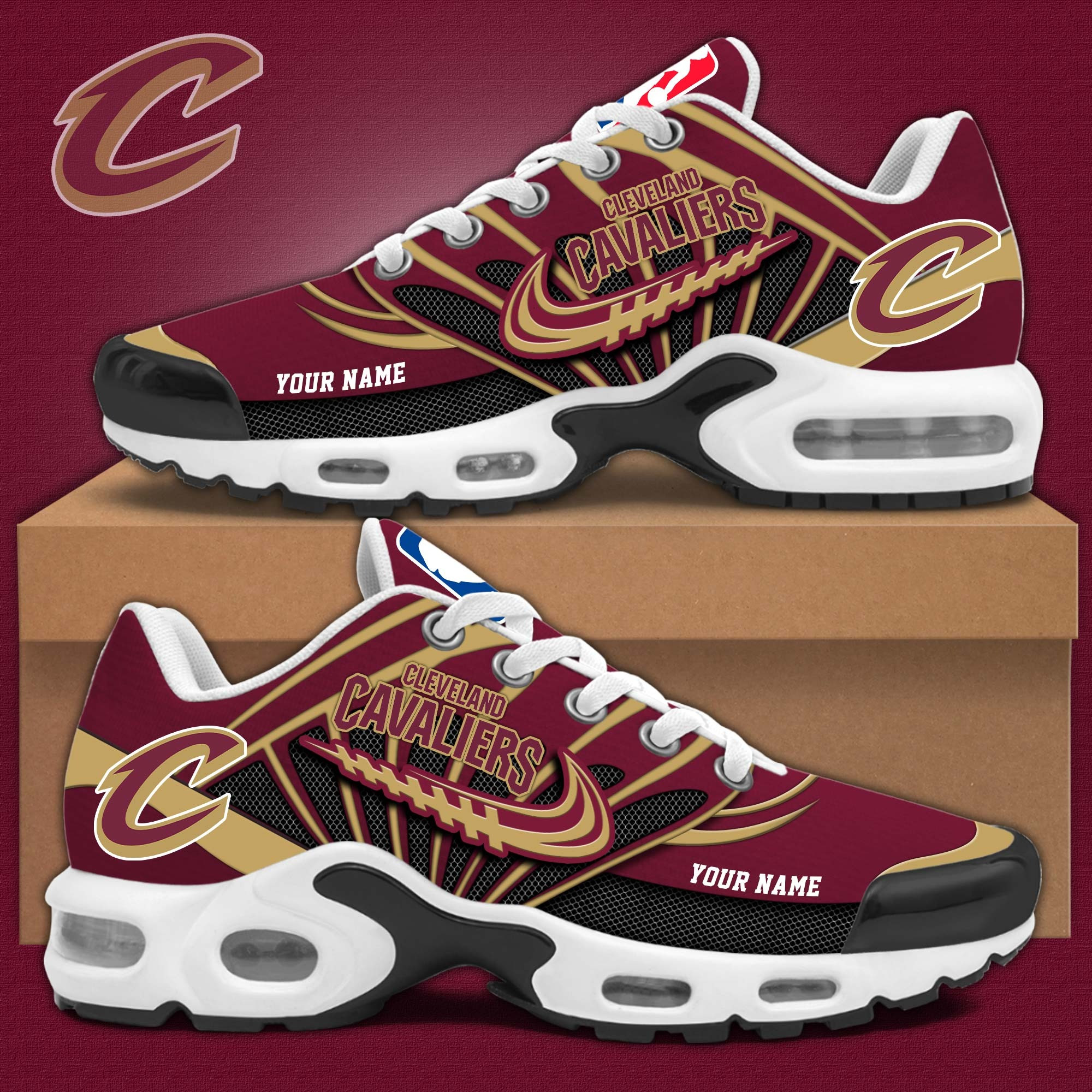 Custom Cleveland Cavaliers Air Max Plus Sneakers Merch Sport Shoes Best Gifts For Fans