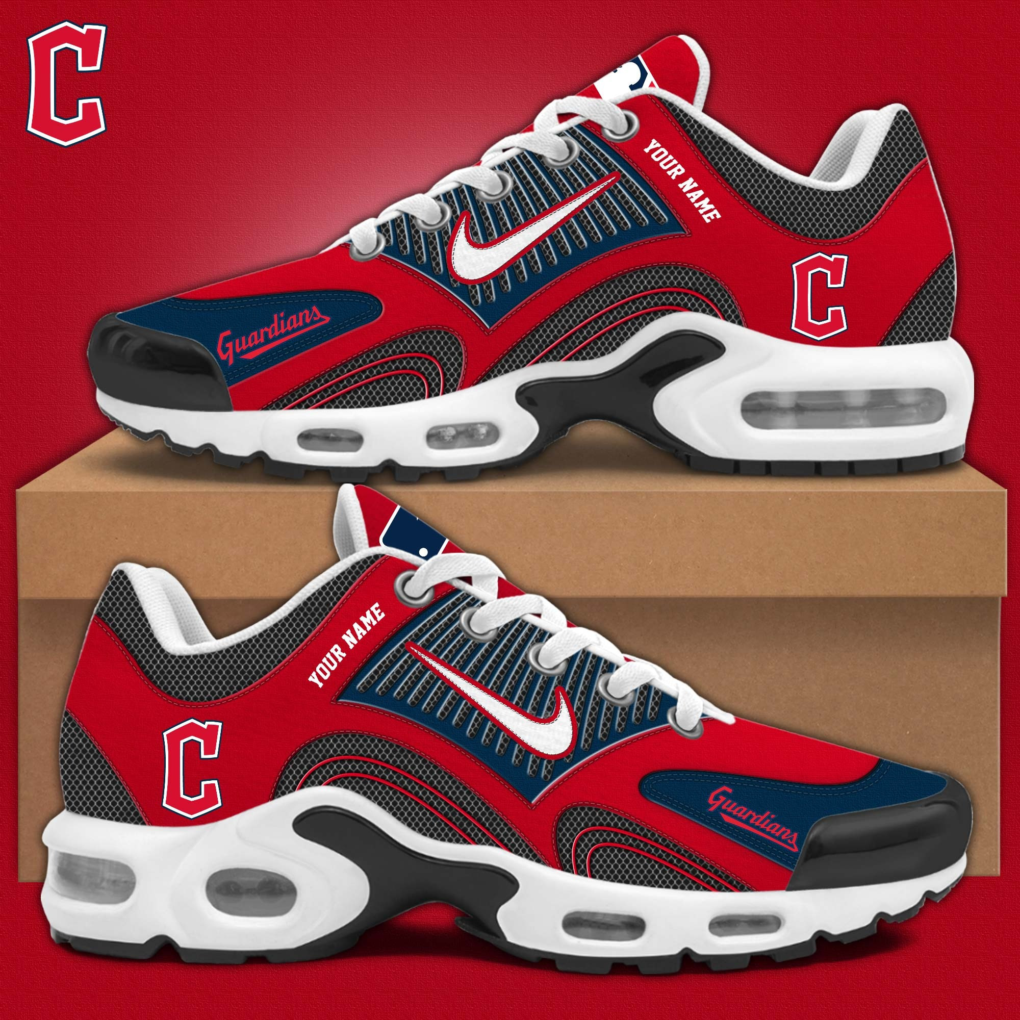 Custom Cleveland Guardians Air Max Plus Sneakers Merch Sport Shoes Gifts For Fans