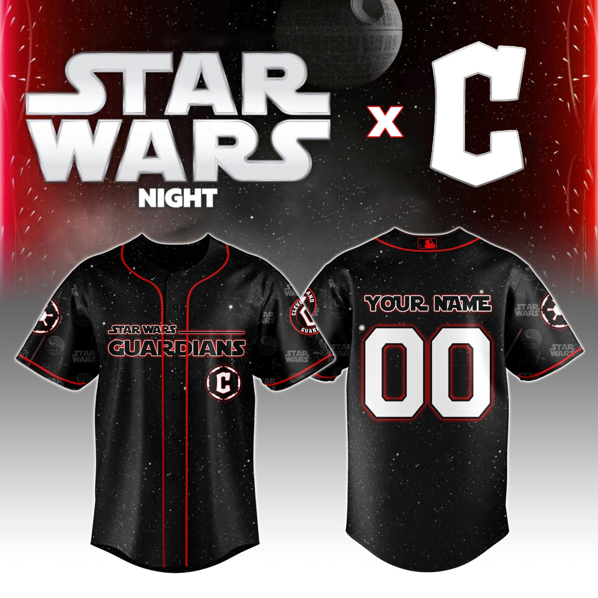 Custom Cleveland Guardians MLB x Star Wars Night Jersey Gift Ideas For Baseball Fans