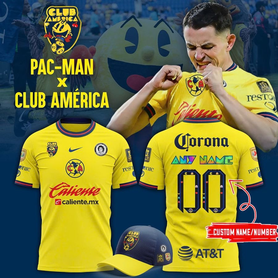 Custom Club America x Pac Man 2025 T-Shirt Unique Gifts For Football Fans