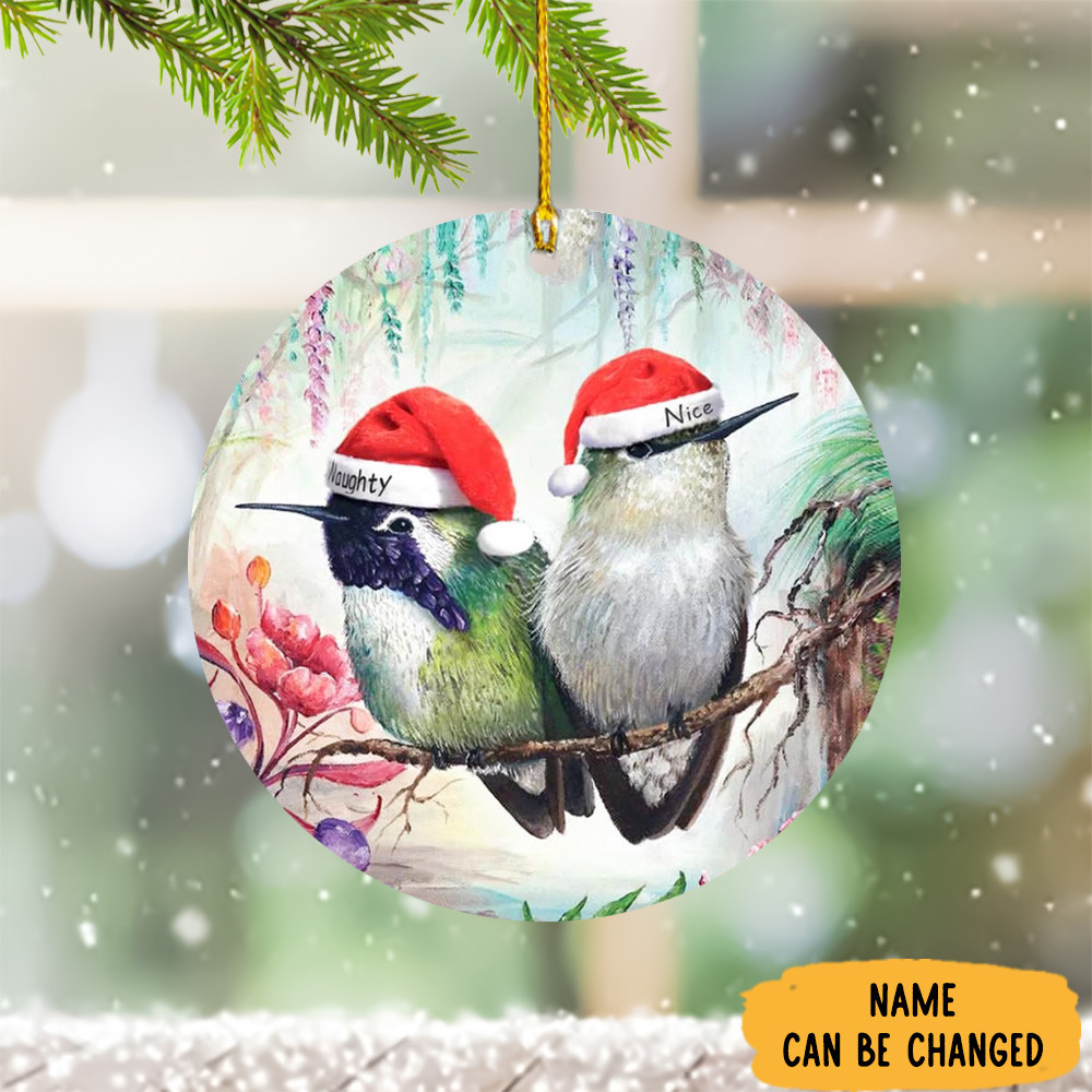 Custom Couple Hummingbird Christmas Ornament Personalized Hummingbird Ornament Gifts For 2024