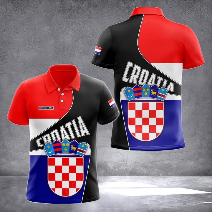 Custom Croatia Coat Of Arms Flag Polo Shirt Croatian Clothing Online Gifts For Croatian