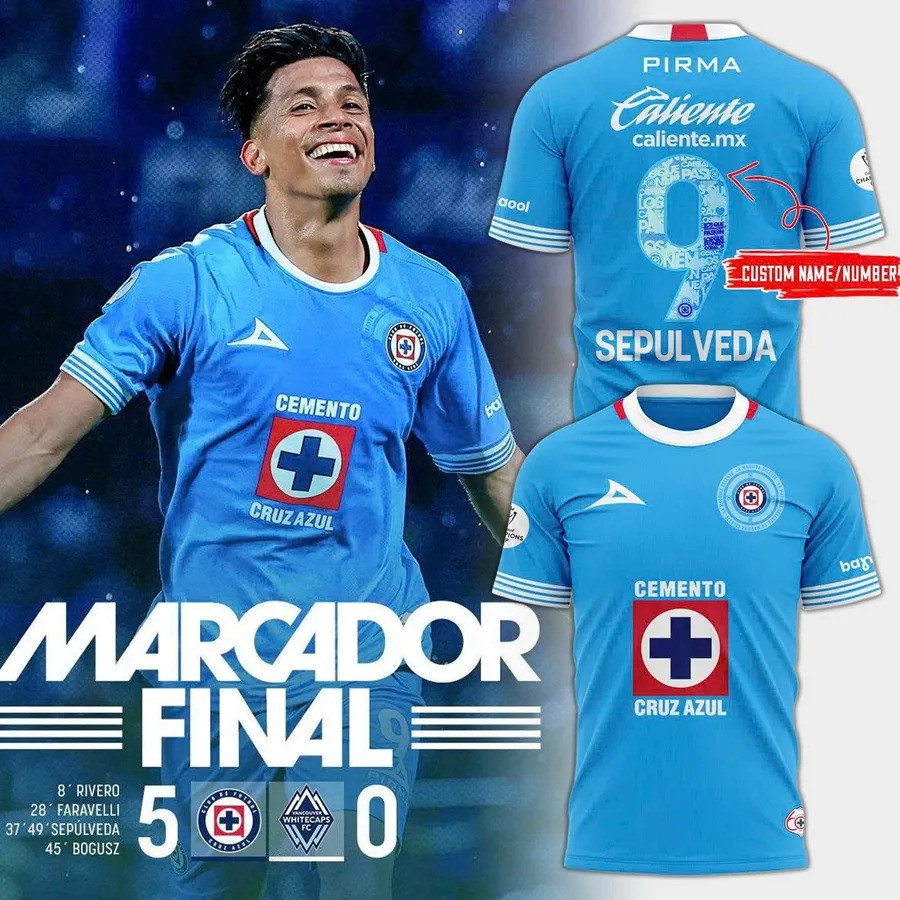 Custom Cruz Azul 2025 Concacaf Champions Cup custom T-shirt Gifts For Fans