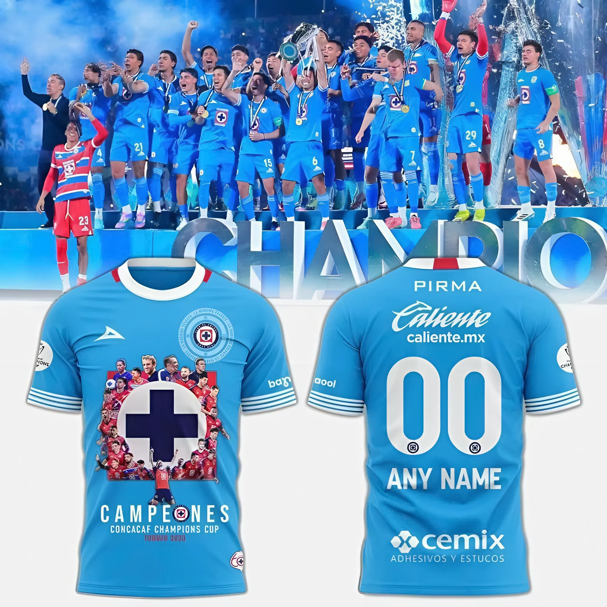 Custom Cruz Azul Football Campeones Concacaf Champions Cup Torneo 2025 Shirt Fans Gifts