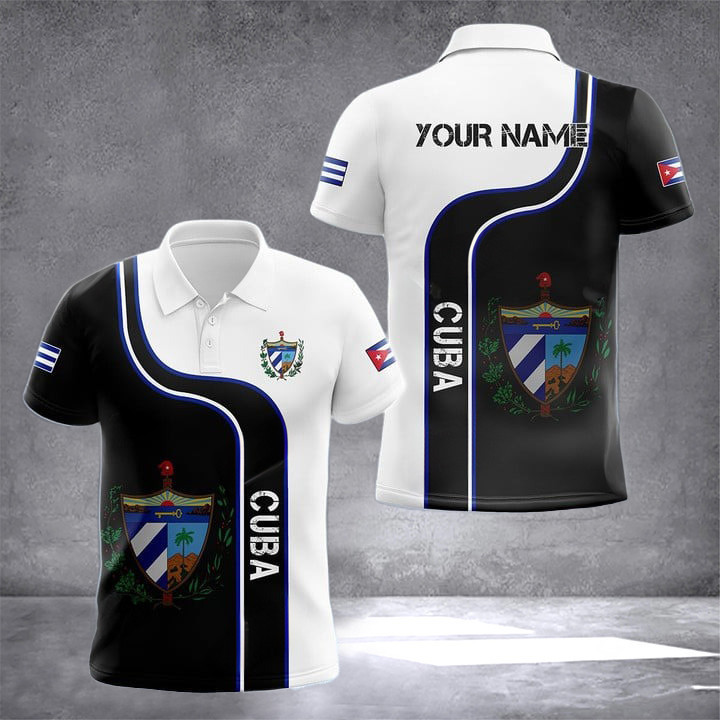 Custom Cuba Coat Of Arms Polo Shirt Cuban Outfit Male Gifts For Cuban