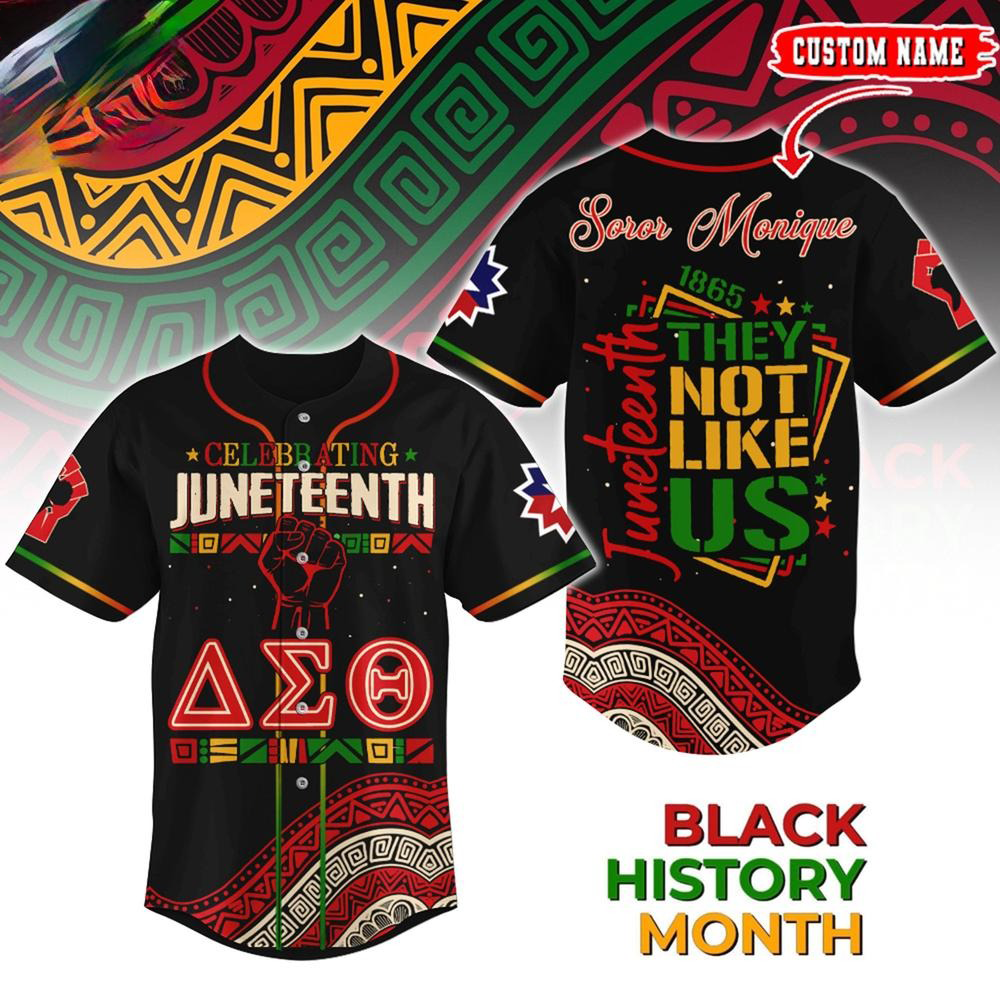 Custom Delta Sigma Theta x Juneteenth Limited Edition Baseball Jersey Gifts For Dudes