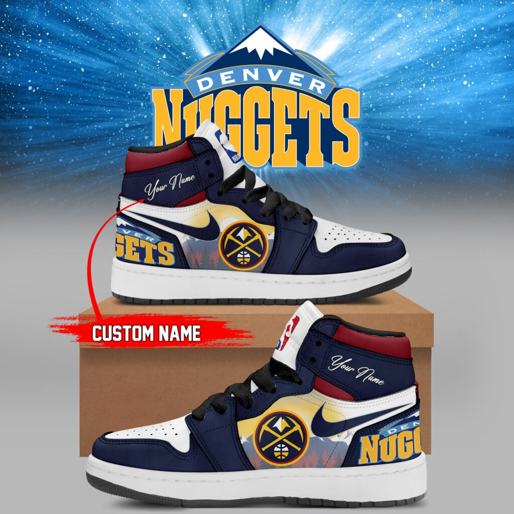 Custom Denver Nuggets Air Force 1 High Top Shoes Sport Sneakers Merchandise Unique Fan Gifts