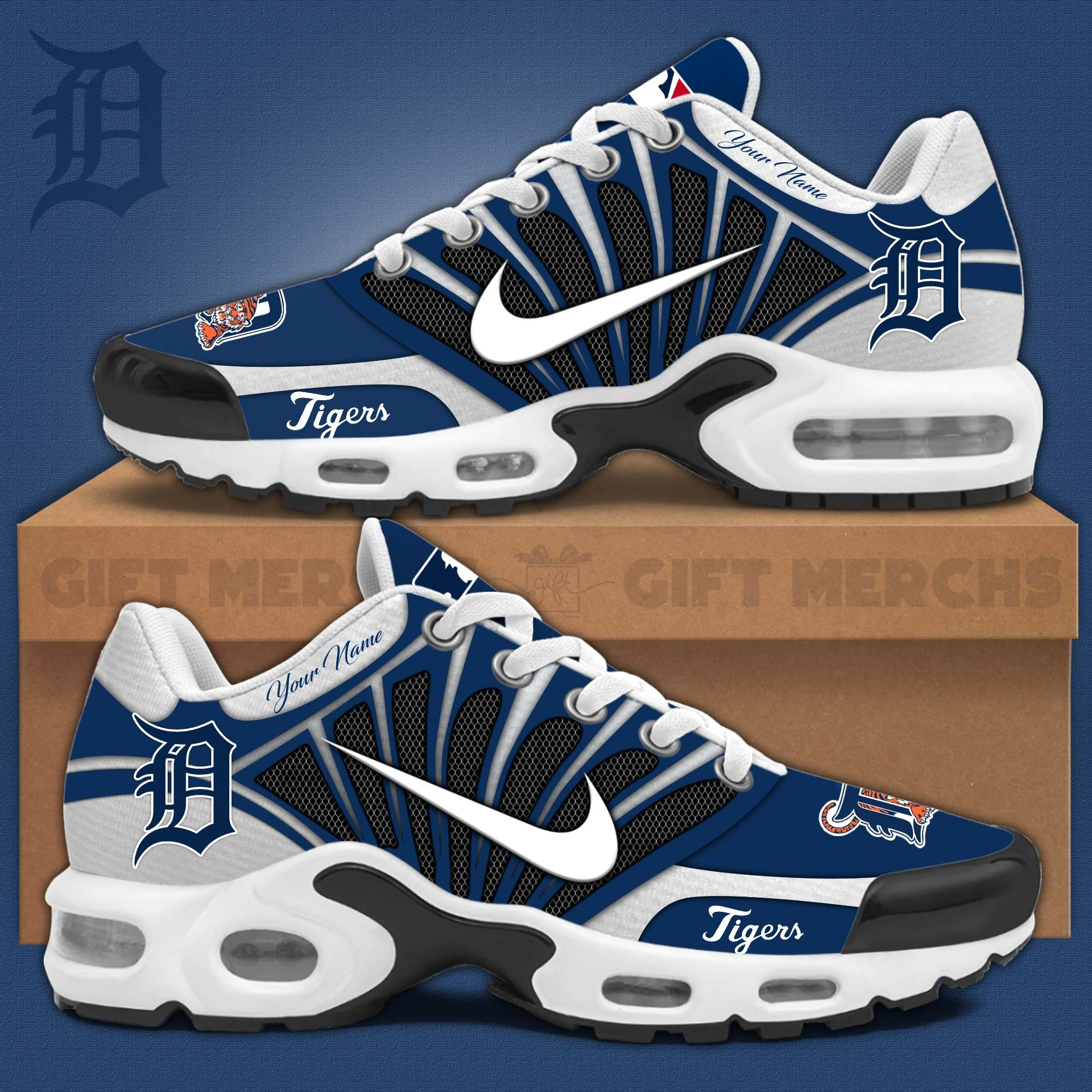 Custom Detroit Tigers Air Max Plus Sneakers Merchandise Sport Shoes Best Gifts For Fans