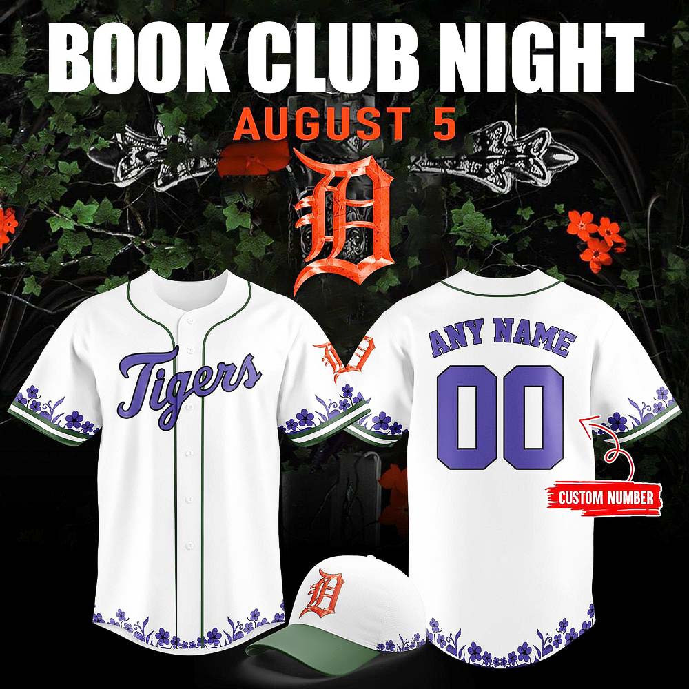 Custom Detroit Tigers Book Club Night Limited Edition Baseball Jersey Gifts For Baseball Lovers
